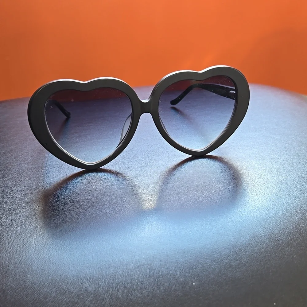 Heart-Shaped Black Perscription Sunglasses
